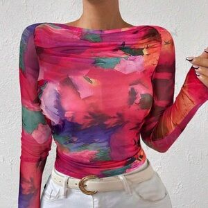 Tie Die Top from Shein